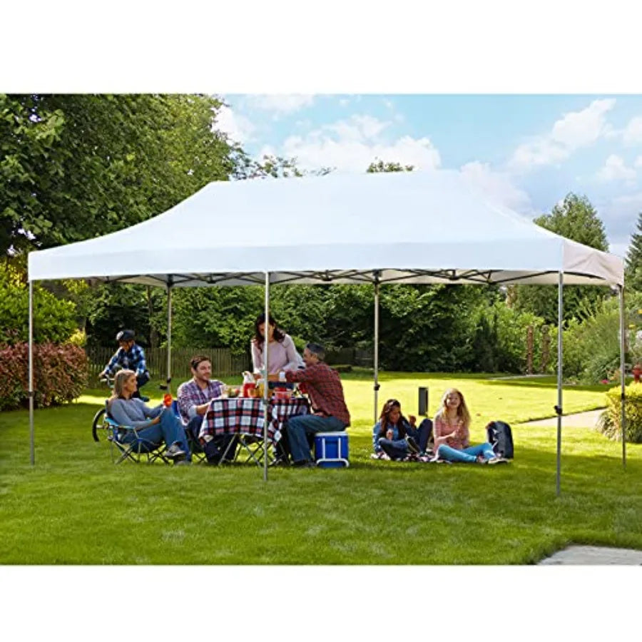 Festival event outdoor canopy: 10' x 20' pop-up tent, commercial-grade polyester fabric, black, instant setup with roller bag a