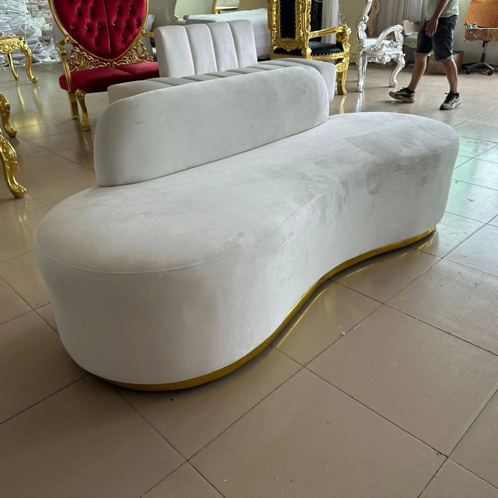 Customized special-shaped fabric sofa Office reception sofa Living room light luxury wedding sofa
