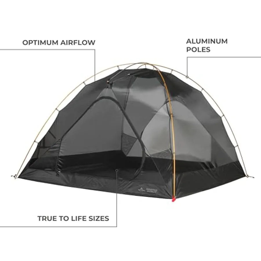 Mountain Ultra Tents Backpacking Tent, Lightweight Nylon, Olive Green, Waterproof Durable for Camping, Hiking, Backpacking