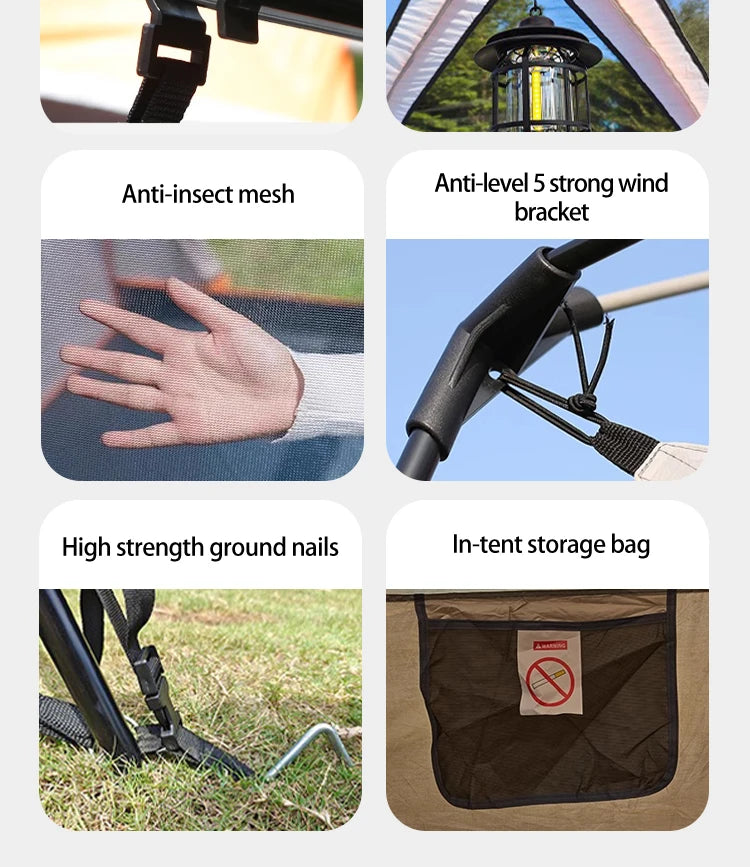 4-12 Person Camping Tent Family Waterproof Sunproof 210D Oxford Windproof 2 Room Tent 4 Season Outdoor Backpacking Equipment