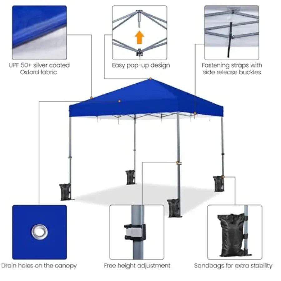 Pop Up  Easy Set-up Tent Portable Outdoor   Tent Commercial Gazebo with Wheeled Carry Bag 4 Sandbags for Home Party Outdoor Act