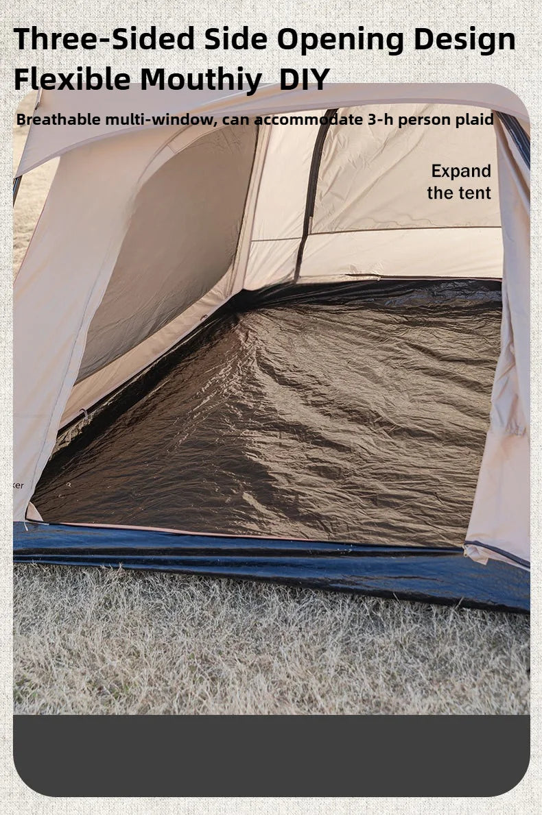 MOUNTAINHIKER Camping Family luxury Tent 3-12 Person Double Layers Oversize 2 Rooms Thickened Rainproof Outdoor Tour Equipment