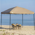 Outdoor pop-up canopy Gazebo Tent beach camping instant canopy 10x10 feet (khaki color) Convenient to carry withWith tugboat bag