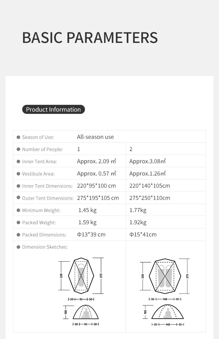 Naturehike 4 Seasons Giling PRO Hiking Tent Easy Setup Dome Tent Outdoor Camping Portable Equipment Mountaineering Tent Ultralight Backpacking Tent