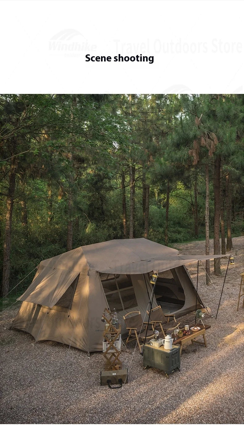 Naturehike Village 13㎡ Automatic Tent Camping Quick Opening Tents UPF50+ Breathable Tent PU2000mm Outdoor Travel For 4 Seasons