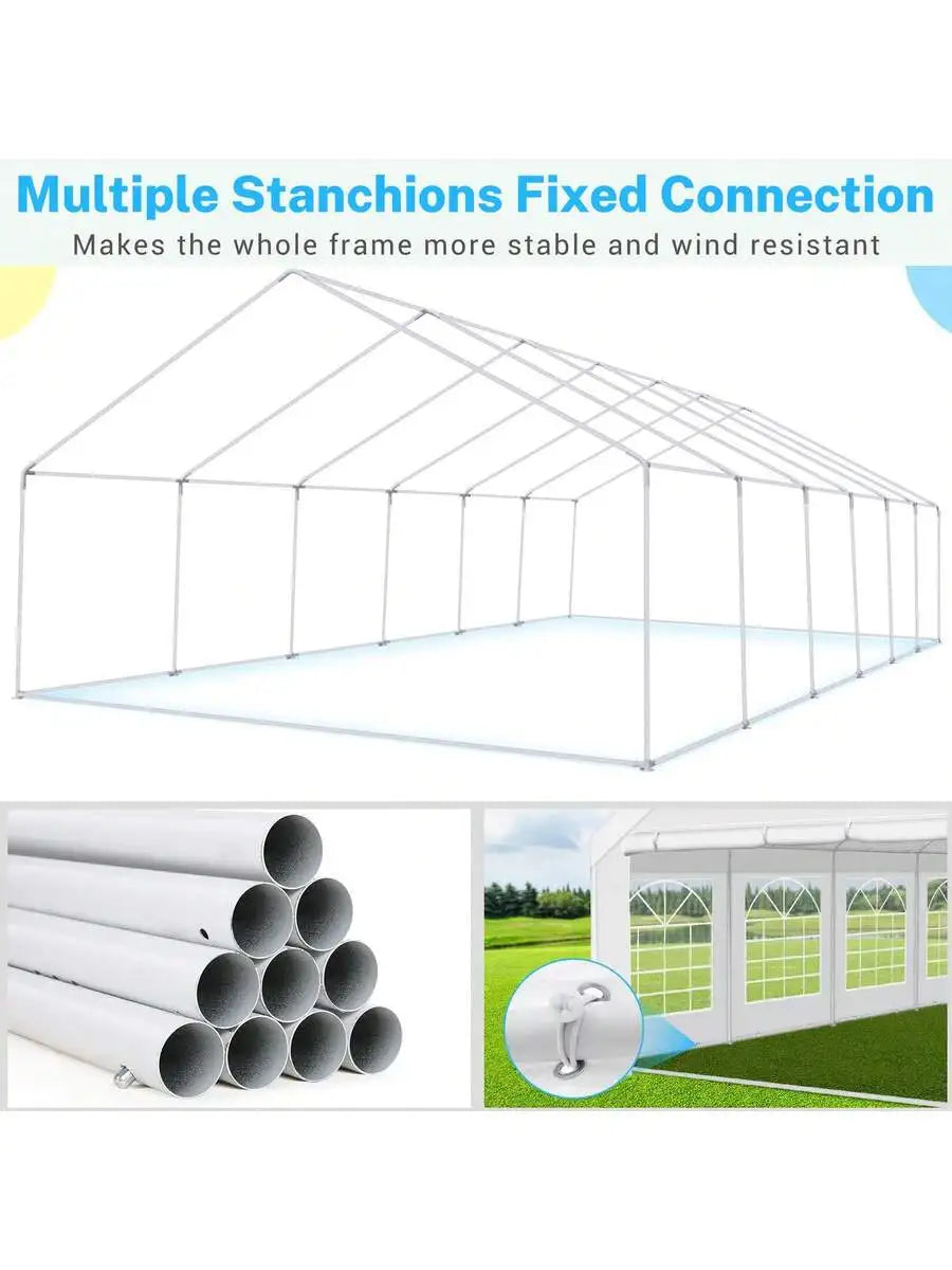 20x40 Ft Heavy Duty Outdoor Party Tent With Removable Sidewalls UV50+ Waterproof Canopy
