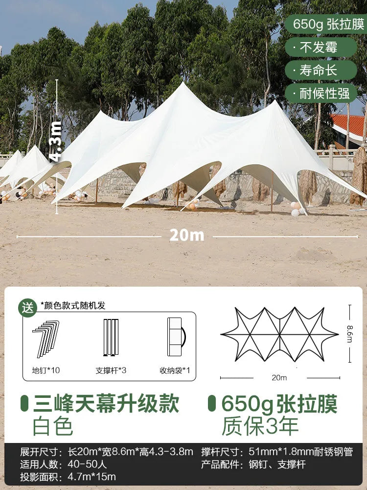 Tente de réception extérieure robuste, résistante aux UV, imperméable et coupe-vent, 10m, 15m, 20m, pour mariages et événements