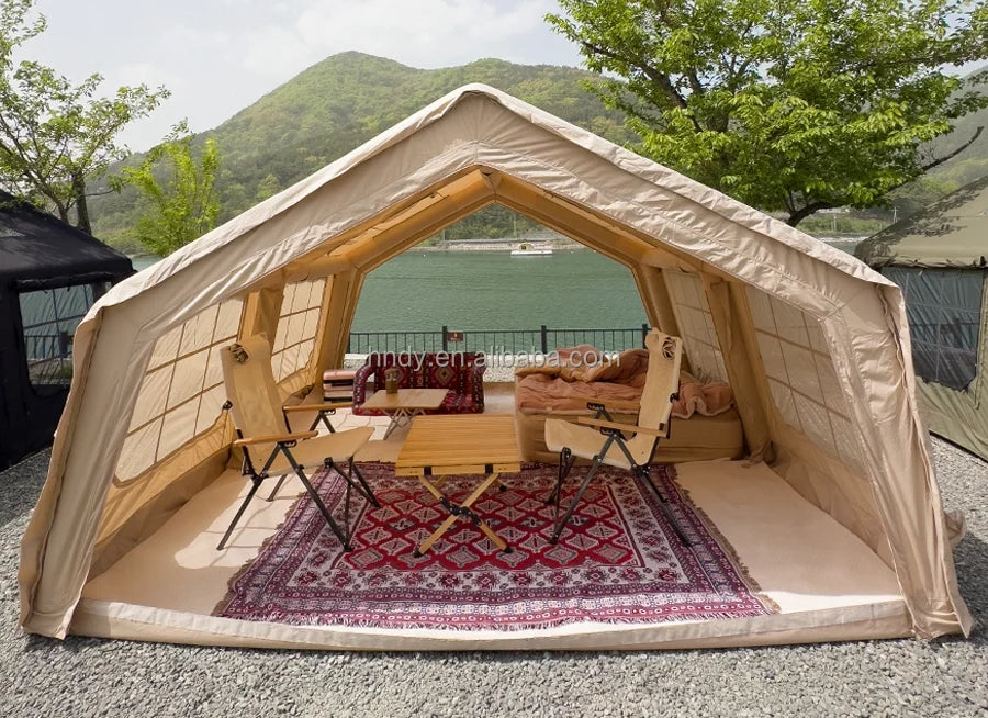 2026 17.28 Black Outdoor Camping Inflatable Tent Suitable For Outdoor Gatherings Of 8 To 12 People