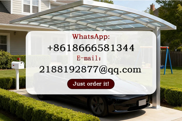 Modern Aluminium Carport, Tough Polycarbonate Canopy, Multi-scene Single Carport,Snow & Hail Resistant Shelter for Private Homes