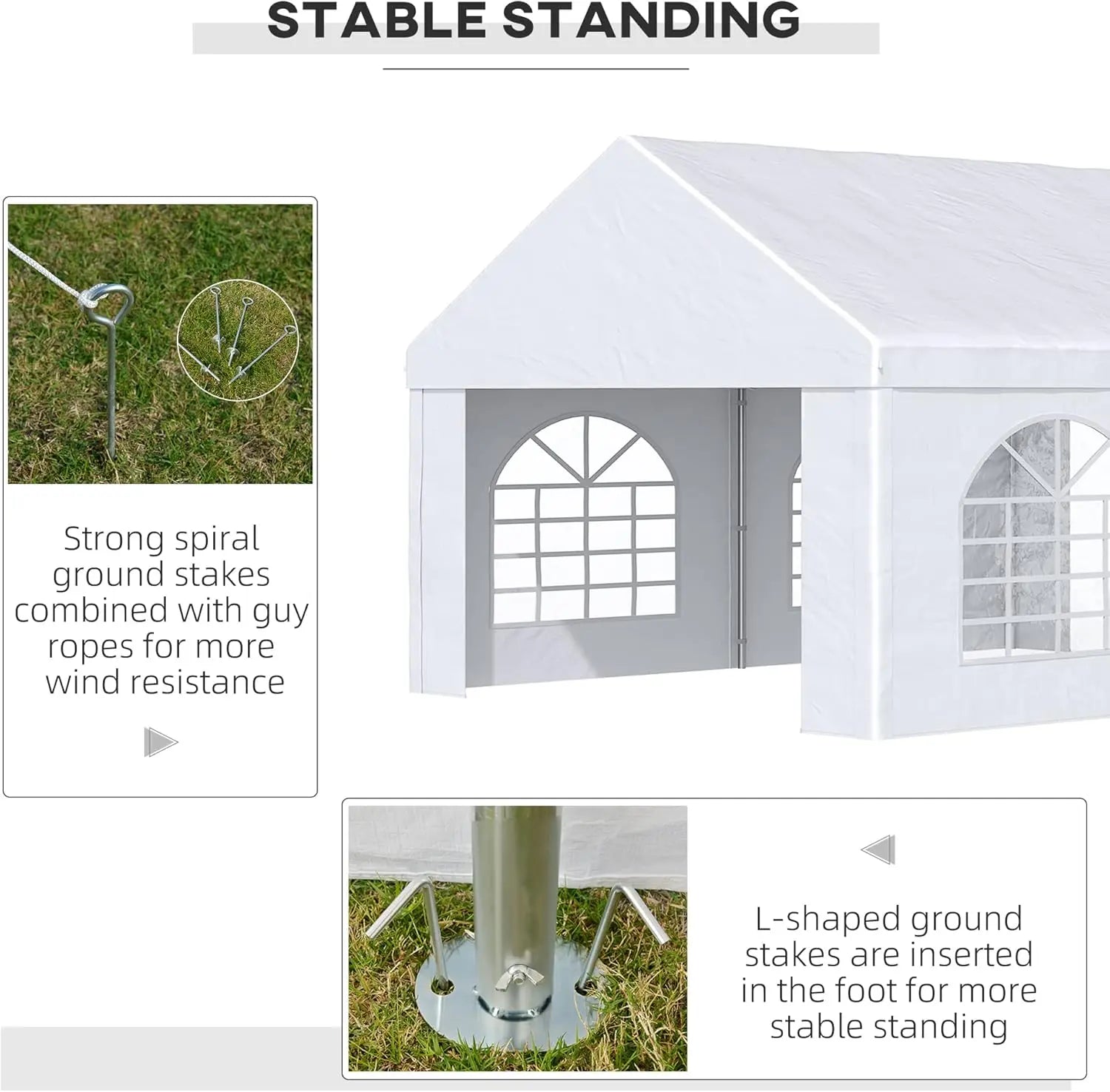 20 x 40 ft Heavy Duty Party Tent Outdoor Gazebo Wedding Tent Event Shelter Carport BBQ with Removable Sidewalls & Windows, Outs