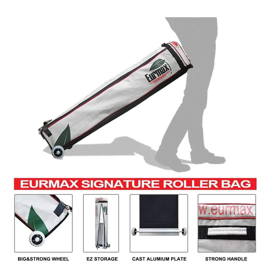 USA 10x20 Pop Up Canopy Tent Commercial Instant Canopies with Heavy Duty Roller Bag,Bonus 6 Sand Weights Bags White