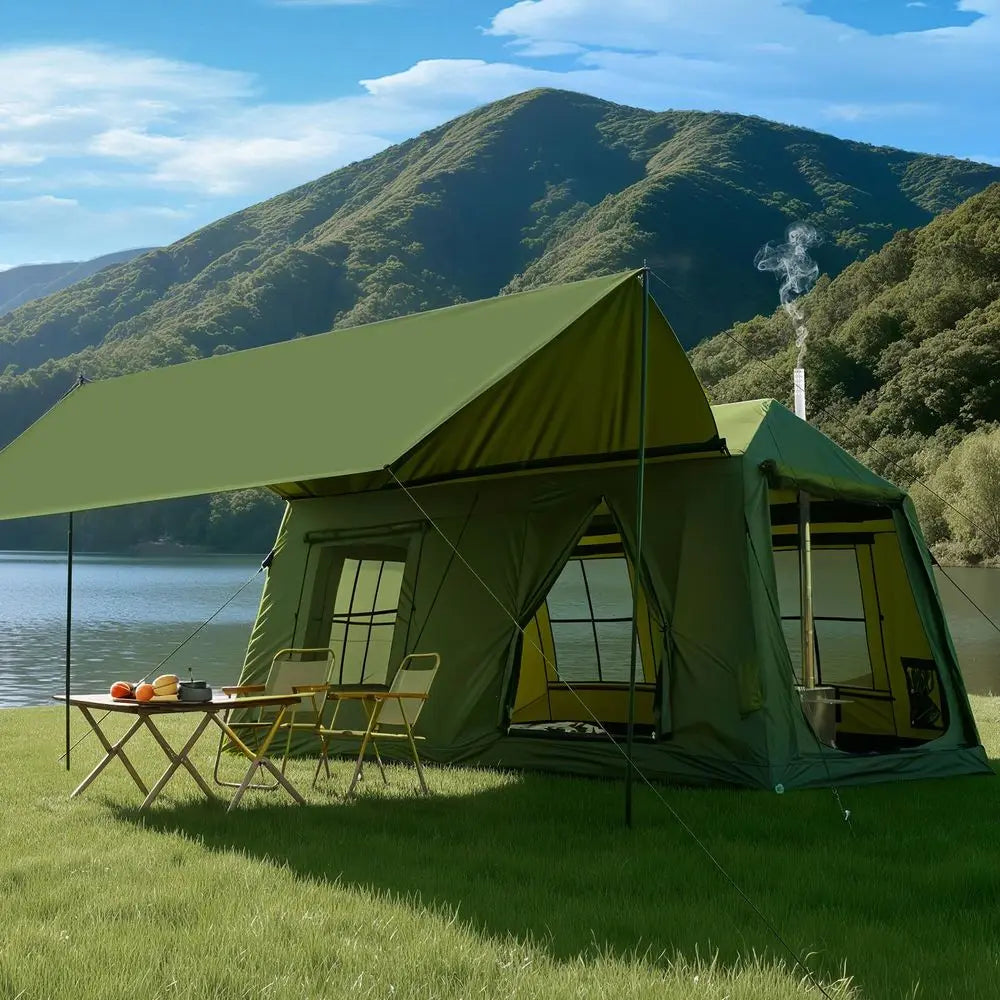 2 6 8 10 12 Person Inflatable Camping Tent, Easy Setup Blow Up Tent with Hand Pump, PU3000mm Waterproof amp Breathable 4 Season