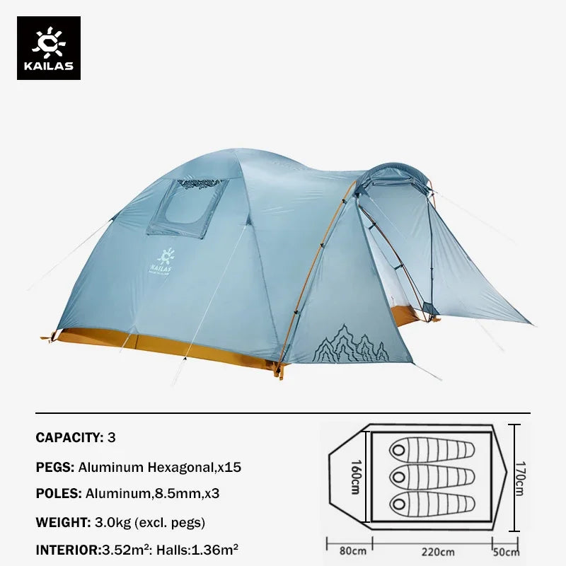 KAILAS STAR NIGHT III Tent Hiking Ultralight 3-4 Person Double Layer Windproof Outdoor Camping Waterproof Tourist Tent KT2203213
