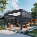 Electric Adjustable Bioclimatic Louvered Motorized Aluminous Waterproof Outdoor Living Garden Pergolas Gazebo Sunroom Pavilion