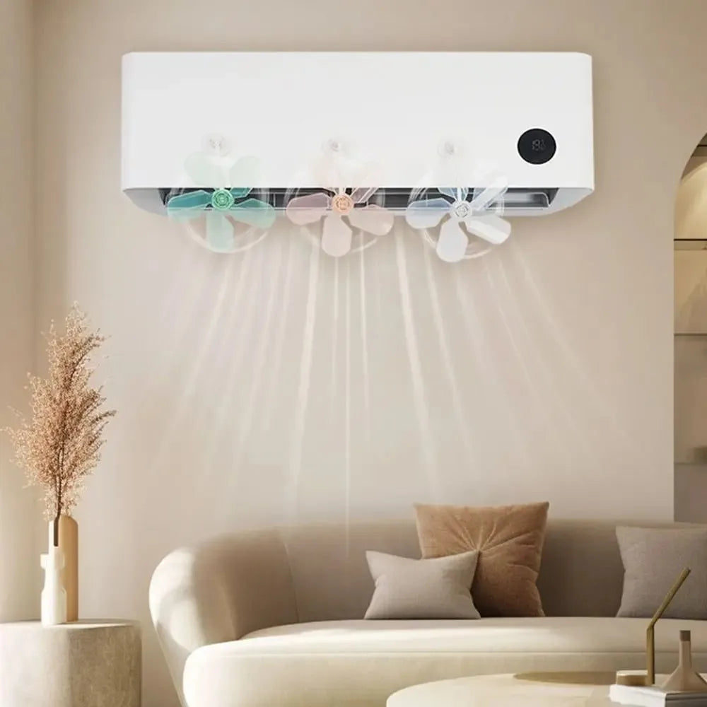 3Pcs Wall Mounted Conditioning Guide Fan Adjustable Plastic Air Conditioner Windshield Anti Direct Blowing Windmill Shaped