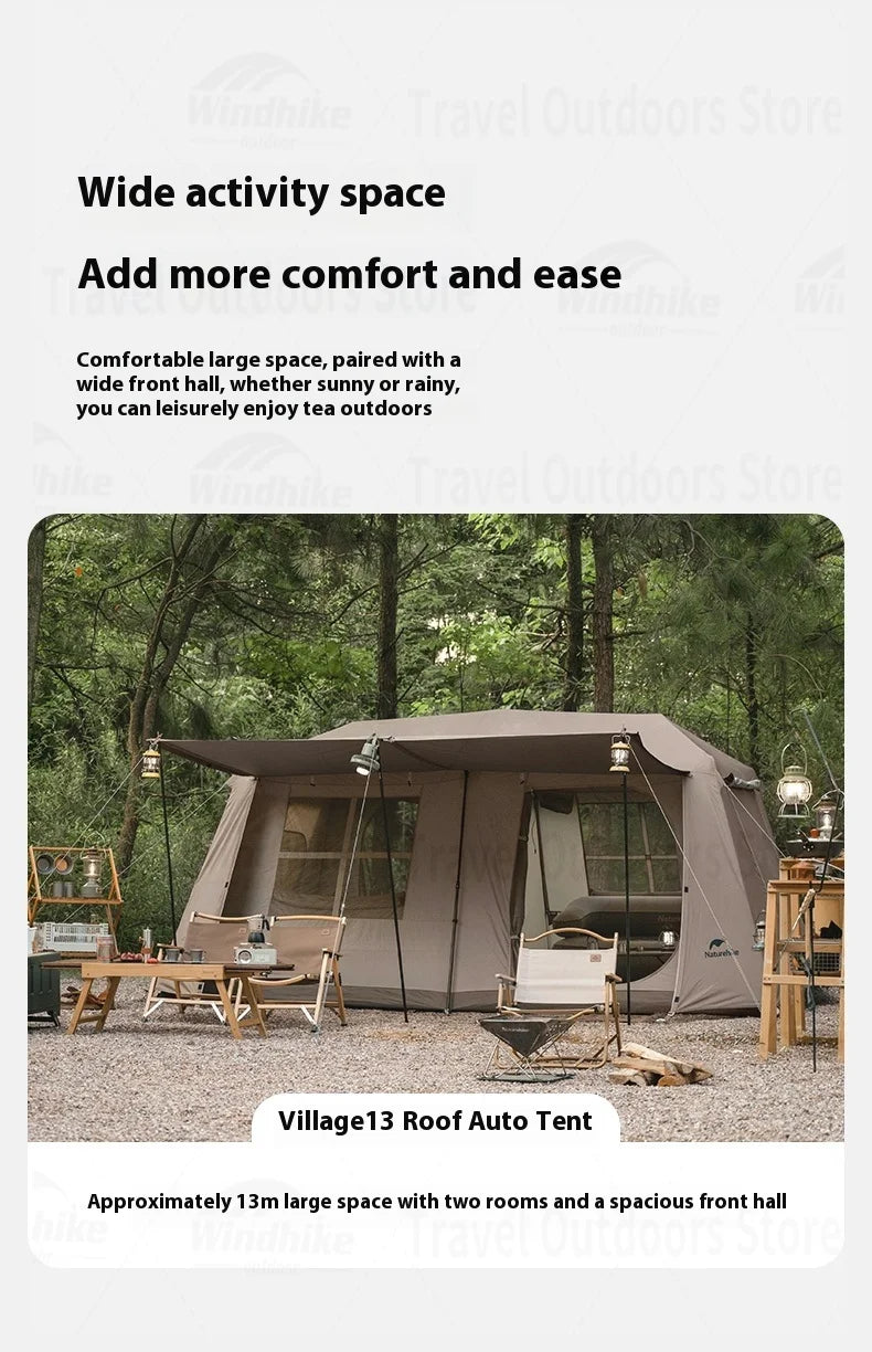 Naturehike Village 13㎡ Automatic Tent Camping Quick Opening Tents UPF50+ Breathable Tent PU2000mm Outdoor Travel For 4 Seasons