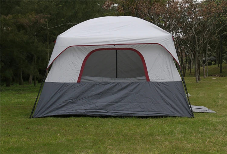 6-12Persons 2Rooms Large Space Tent Glamping Tourist Outdoor Camping Family Travel Anti-storm Suncreen Luxury UV 50+ Beach Play