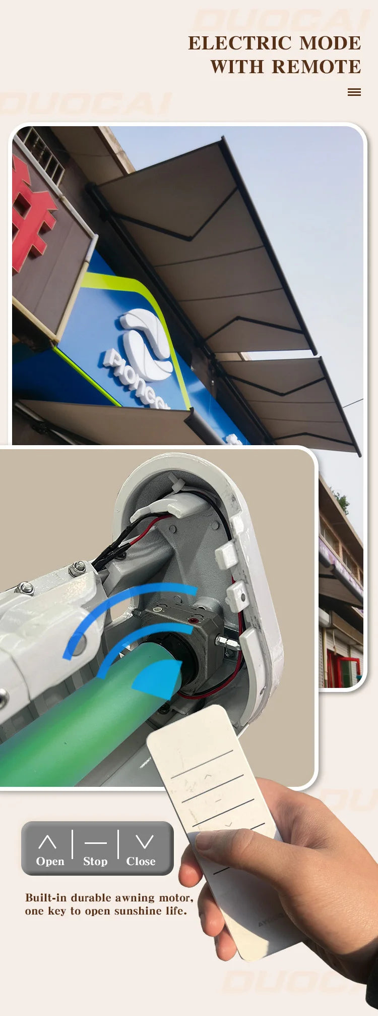 Automatic Awning Outdoor Cassette Foldable Awning Sun Shades Outdoor Retractable Awning Garden Buildings