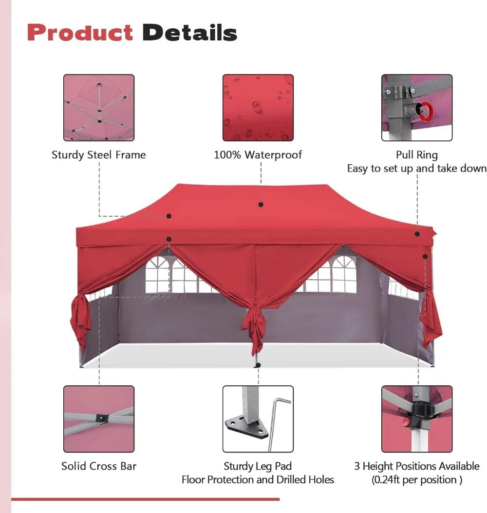 Gazing Pavilion Sunshade Carport  Waterproof  Automatic Folding Carport Tent Suitable for Outdoor Parties Events and Car Shelter