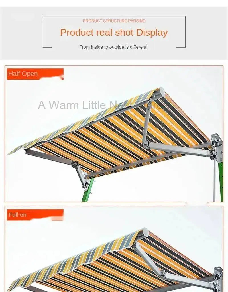 Retractable Gazebos Hand-cranked Awning Outdoor Balcony Window Shop Sunshade Tent Courtyard Sun Protection and Rainproof Pergola