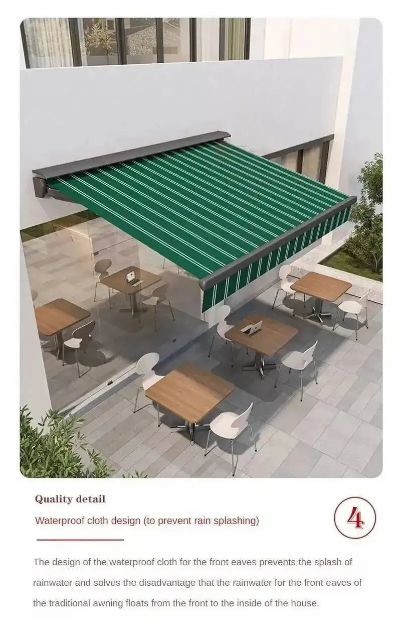 Z Electric Balcony Retractable Pergola Gazebos Awning Aluminum Tents Alloy Outdoor Eaves Rainproof Courtyard Tent Villa Sunshade