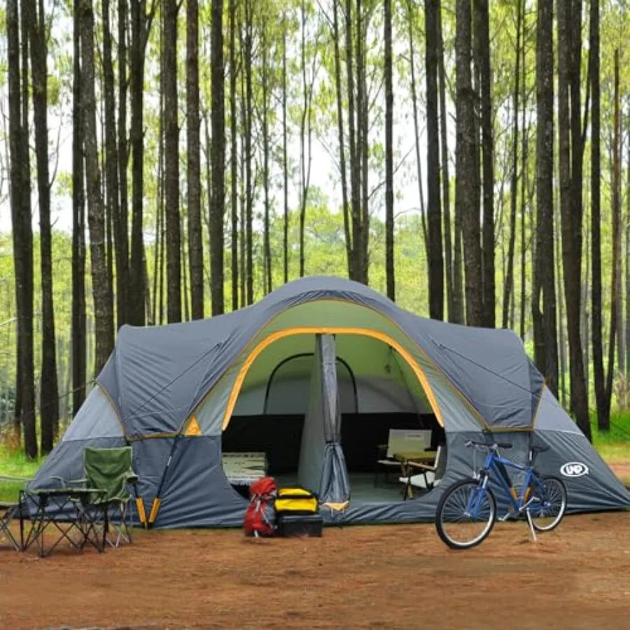 Camping Tent 10-Person-Family Tents, Parties, Music Festival Tent, Big, Easy Up, 5 Large Mesh Windows, Double Layer, 2 Room, Wa