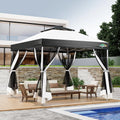 10x10 Pop Up Gazebo Canopy Tent with Mosquito Netting Vented Roof Metal Frame Easy Setup for Backyard Camping Deck Beach, Custom