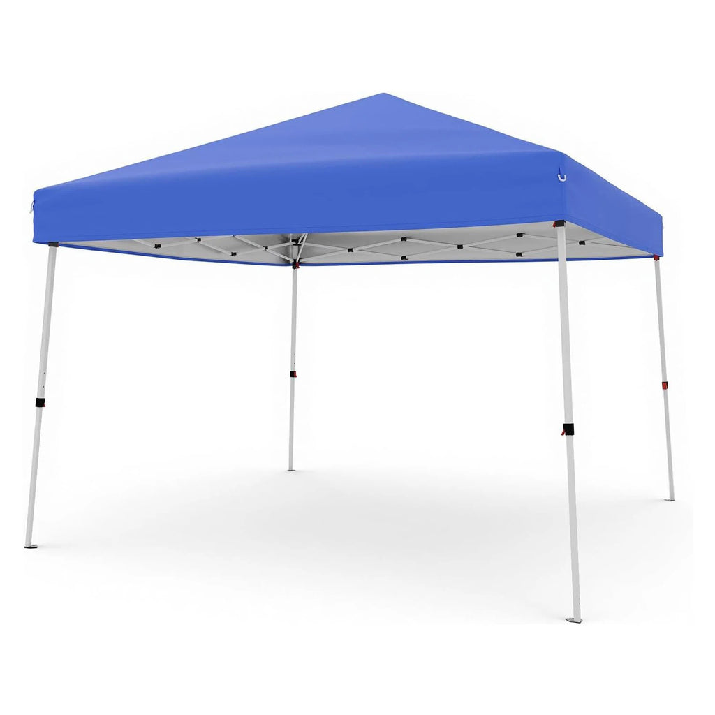 Pop Up Canopy Tent 10x10 FT, Slant Leg Waterproof Outdoor Gazebo, UV50+ Protection, 3 Height Adjustable, Easy Setup, Portable Shelter with Carry Bag for Patio, Garden, Beach, Parties - Blue