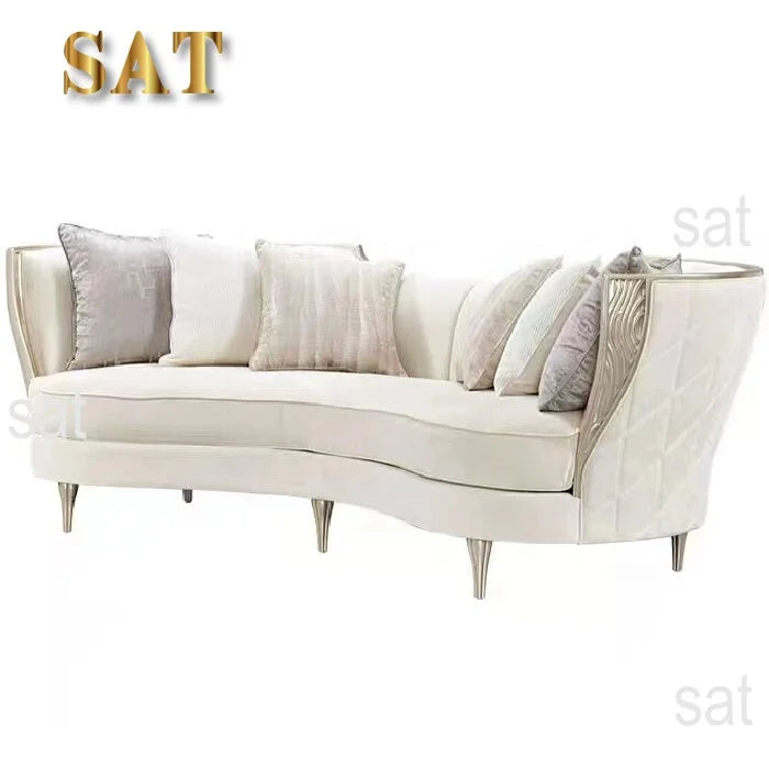 +Hot Selling Luxury Modern Italian Wooden Frame Fabric Living Room Furniture Sofa Set