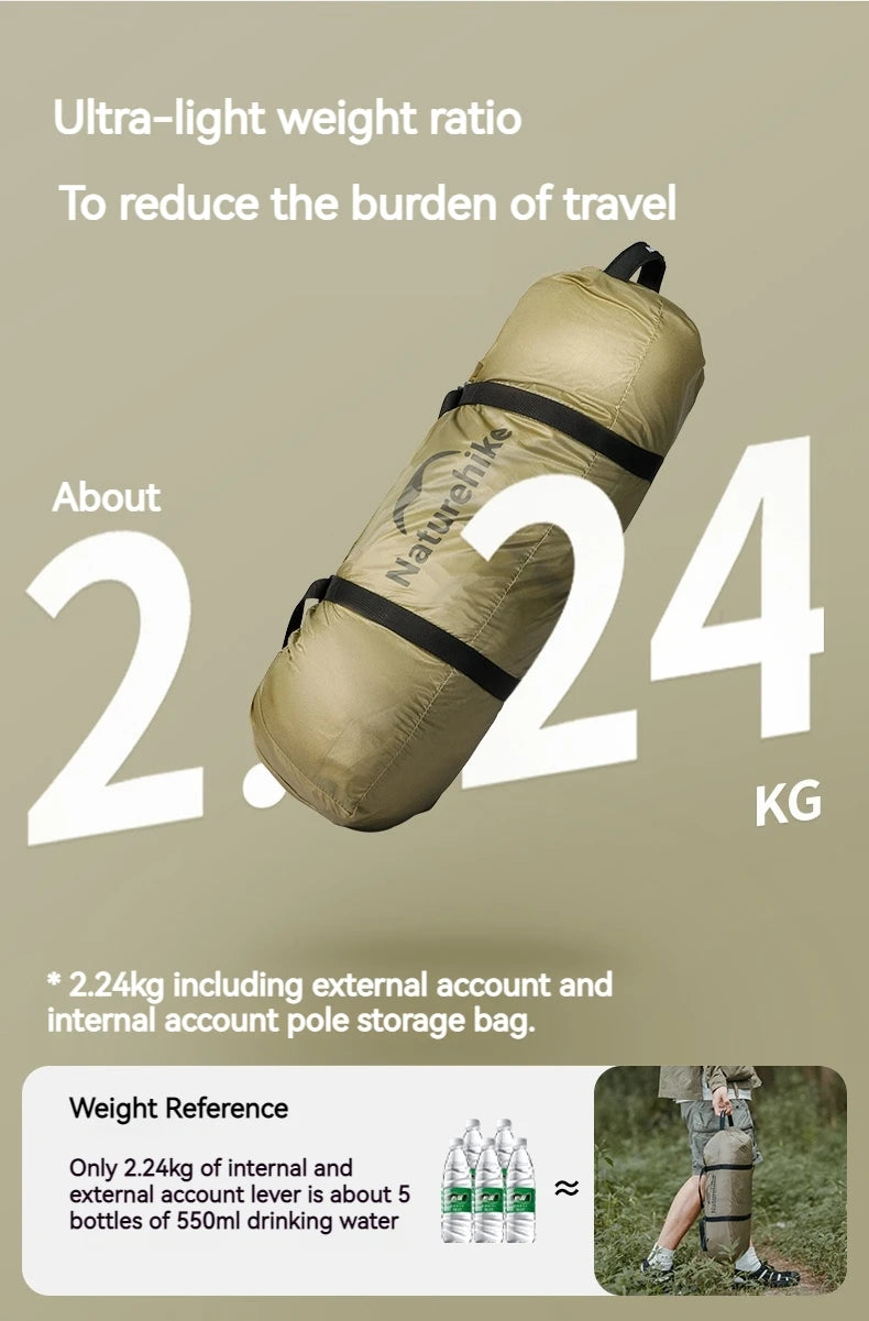 Naturehike SOLO Camping Tent Ultralight Silicon Coated Outdoor 4 Seasons Tents Waterproof 15D Nylon Double Layer Hiking Tent