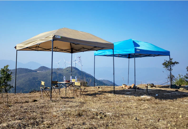 Outdoor pop-up canopy Gazebo Tent beach camping instant canopy 10x10 feet (khaki color) Convenient to carry withWith tugboat bag