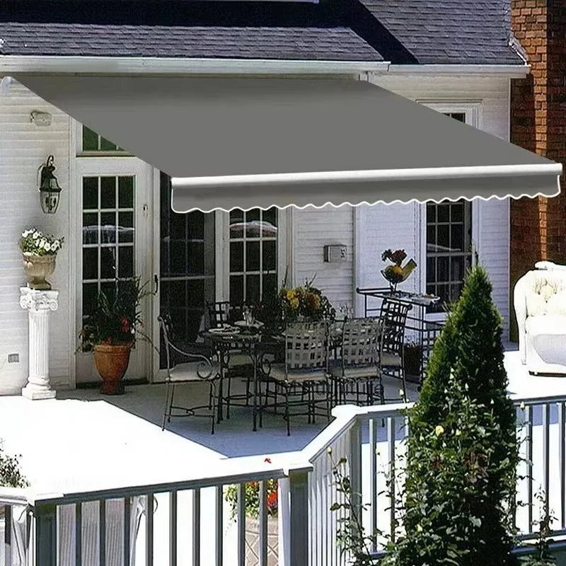Outdoor Retractable Gazebos Electric Hand-cranked Sun Protection and Rain Protection Canopy Creative Courtyard Balcony Tents ZZ