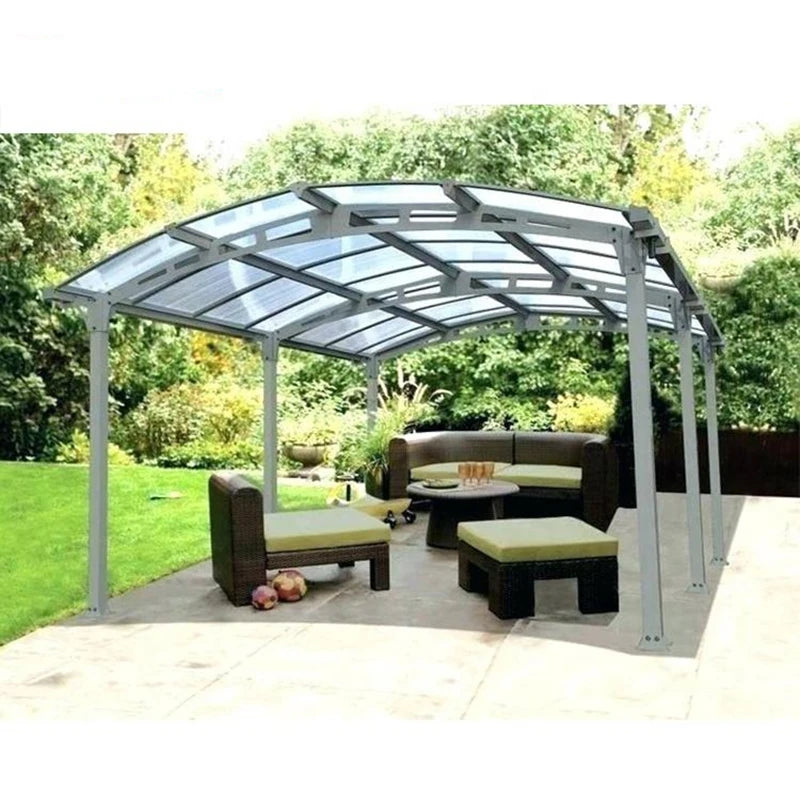 Aluminum Carport Canopy Permanent Outdoor Shelter Waterproof Gazebo Bioclimatic Terrace Shed for Driveway or Patio Protection