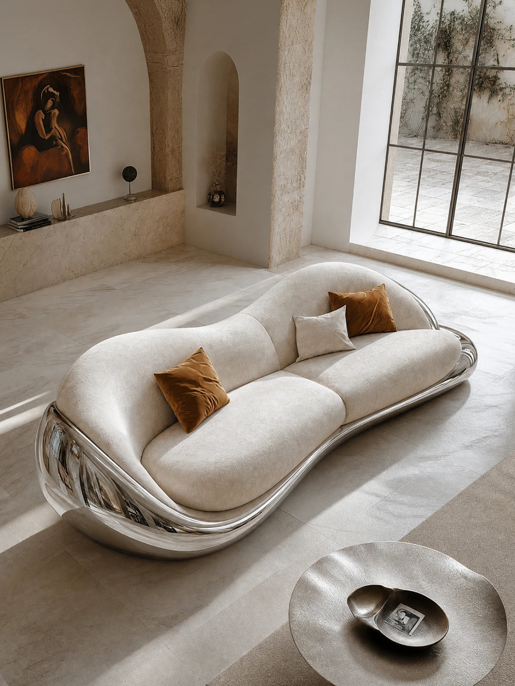 Sofa villa living room light luxury furniture fabric sofa