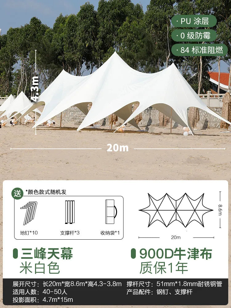 Tente de réception extérieure robuste, résistante aux UV, imperméable et coupe-vent, 10m, 15m, 20m, pour mariages et événements