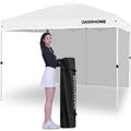 Tente pliante 10x10 avec paroi latérale, gazebo portable instantané pour extérieur, plage, patio, mariage et événements commerciaux, blanc