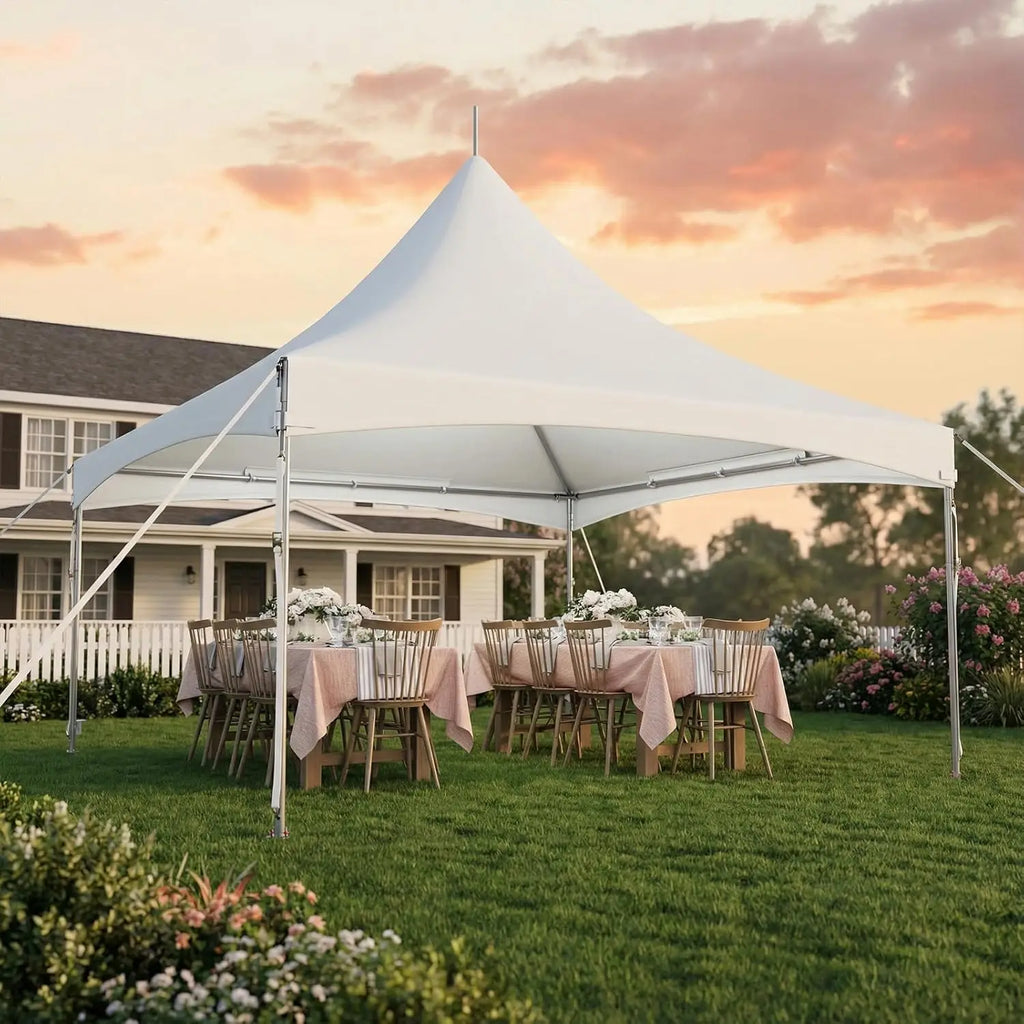 20x20FT Heavy Duty High Peak Party Tent, Outdoor PVC Canopy Shelter for 70 Guests, Ideal for Weddings, Events &, Customized