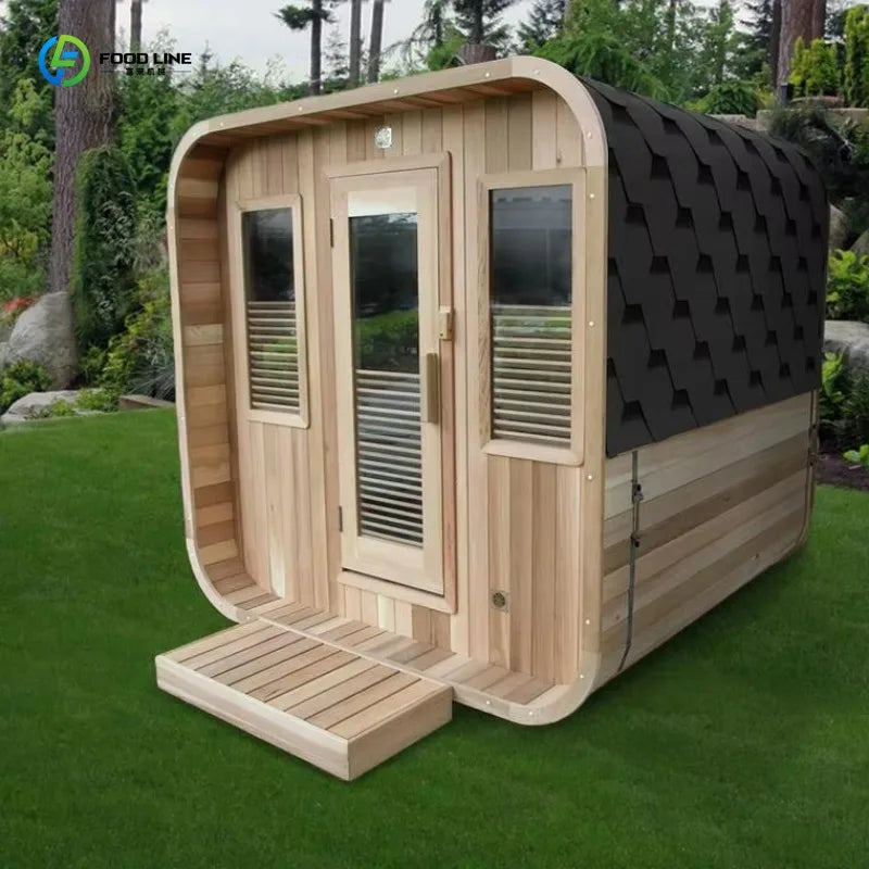 Sauna personnalisé en bois traditionnel pour 2-3 personnes, en cèdre rouge et en hemlock canadien, pour l'extérieur