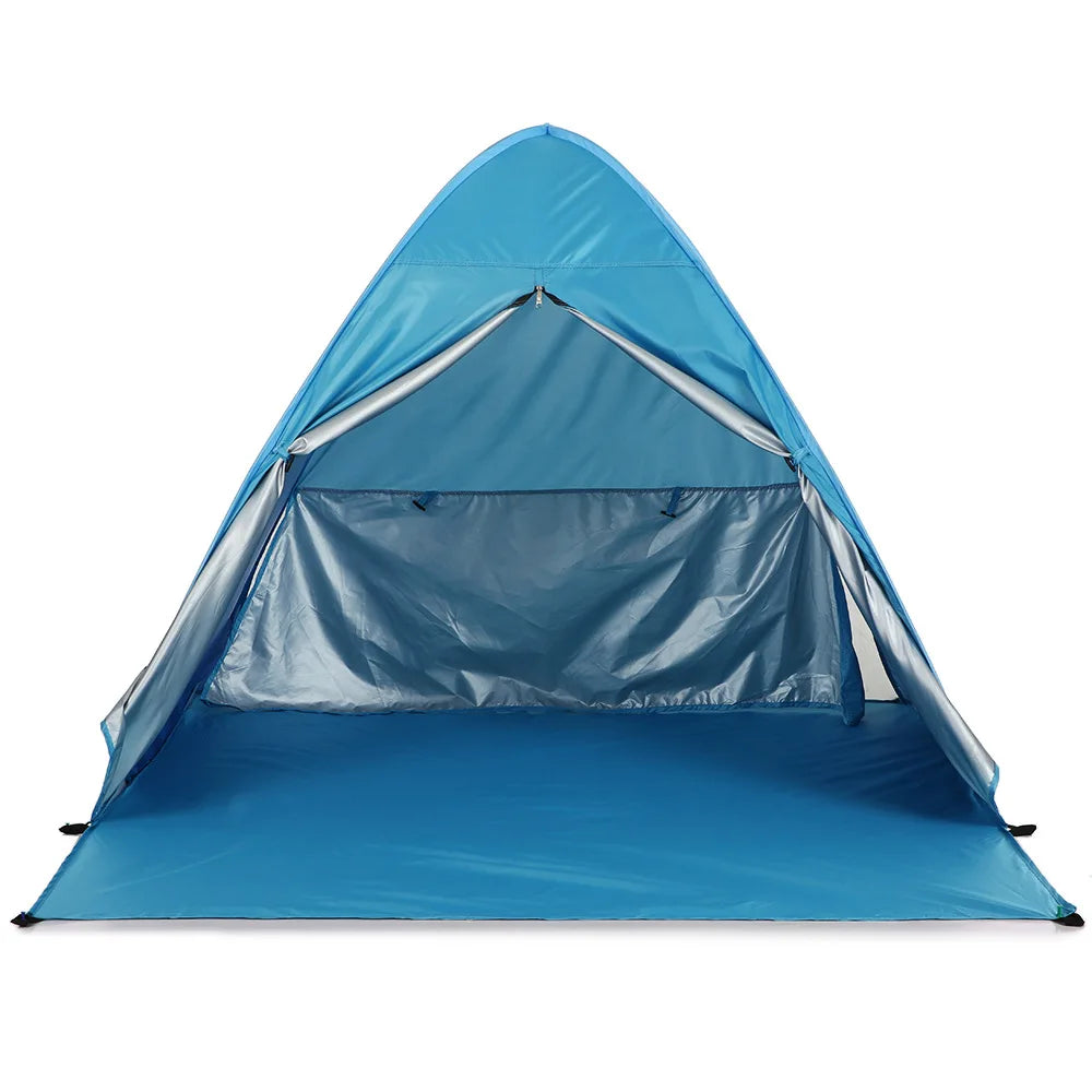 Pop Up Camping Tent Automatic Waterproof Tent With Curtain Quick Deployment Outdoor Beach Sun Shade Tent for Camping Beach Outdo
