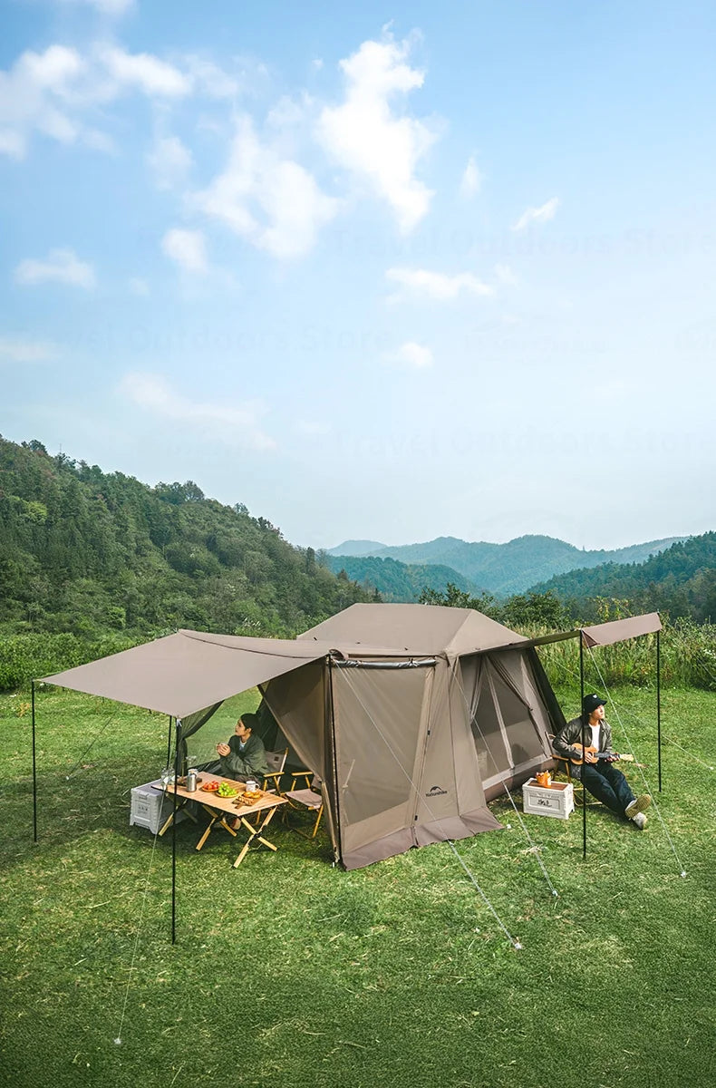 Naturehike Village 6.0-Roof Quick-open Camping Tent Outdoor Portable 150D Titanium Black Oxford Cloth Waterproof Sunscreen Tent