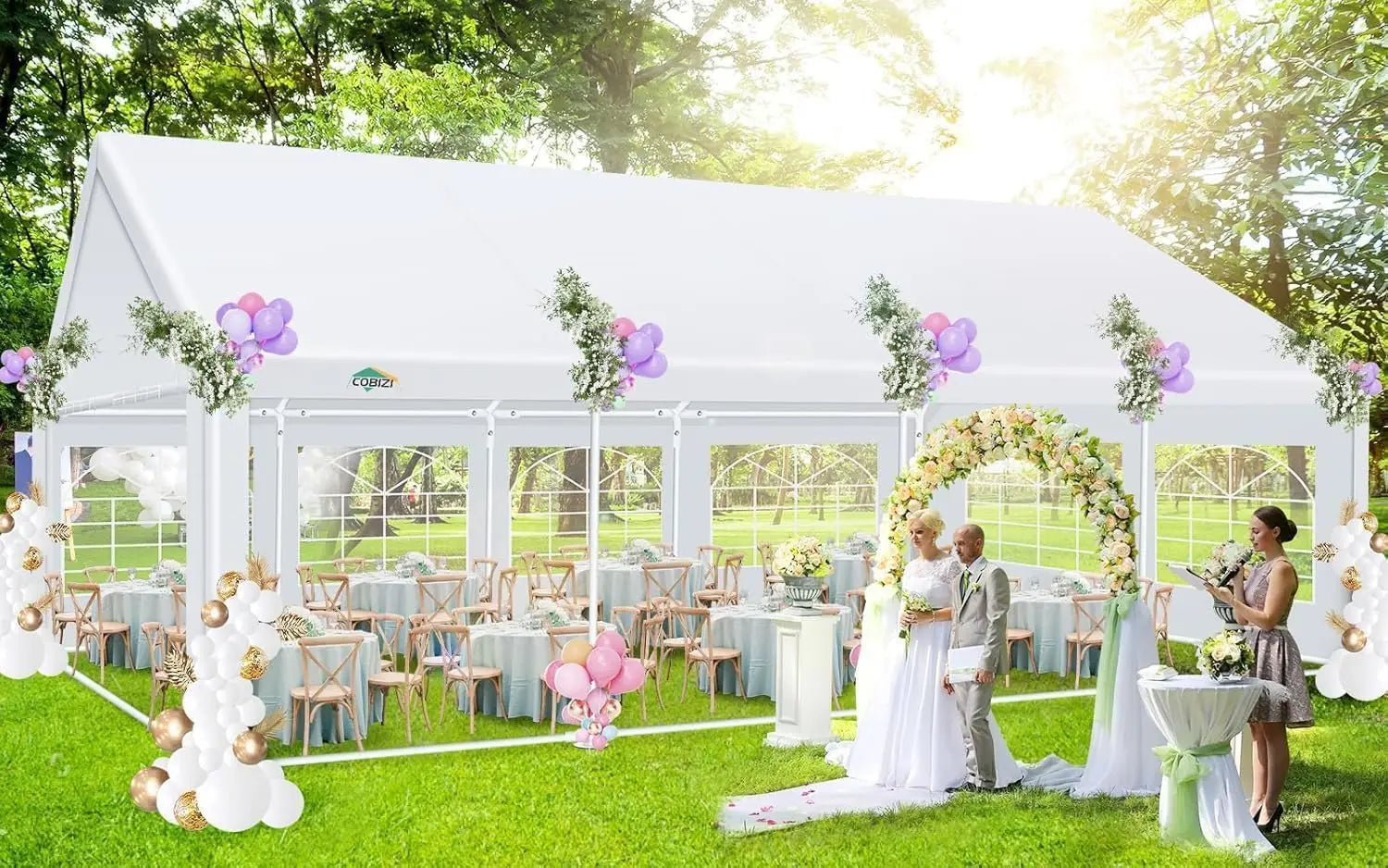 20x30 Party Tent Heavy Duty Canopy Wedding Gazebo Outdoor Event Shelter BBQ Waterproof White