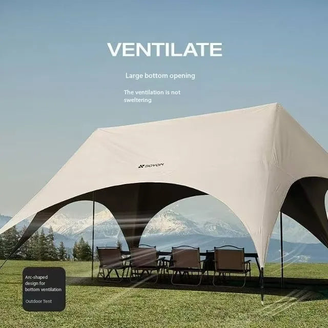 Outdoor Portable Hexagonal Sunshade Canopy Camping Rainproof Quick Setup Sun Shelter Professional Ventilated Outdoor Products