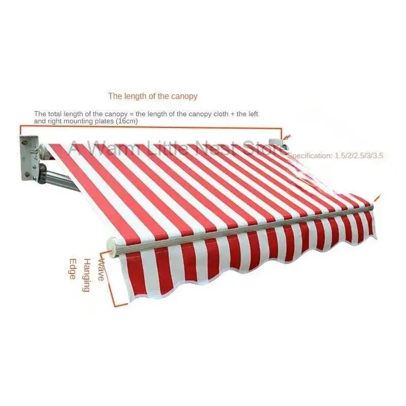 Retractable Gazebos Hand-cranked Awning Outdoor Balcony Window Shop Sunshade Tent Courtyard Sun Protection and Rainproof Pergola