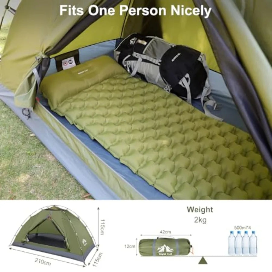 Backpacking tent for 1-2 persons, polyester fabric, gray color, quick-clipping setup and heavy rainproof design