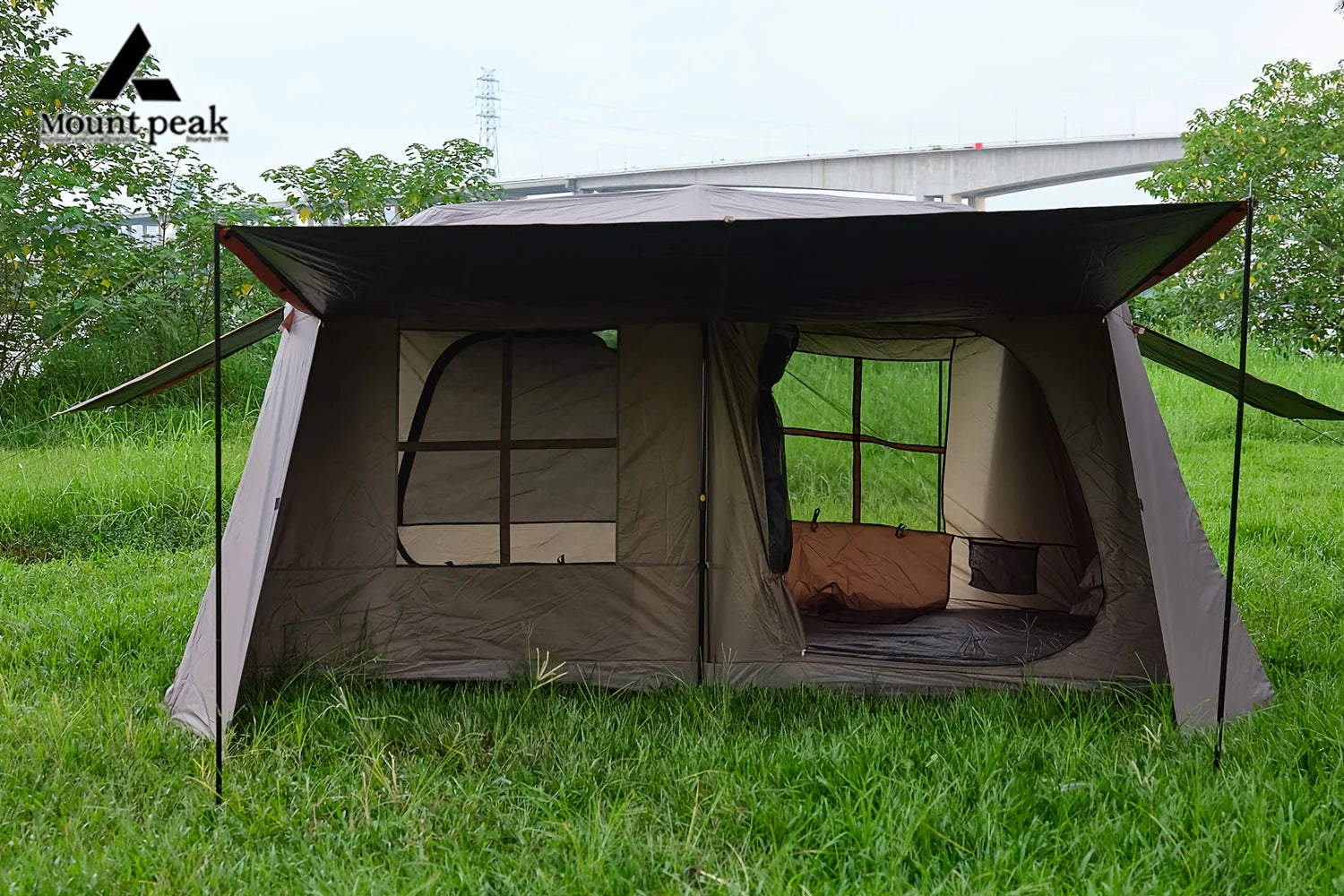 Mount Peak Automatic Large Camping Tent 3-8 People Quick Set Up Ridge Tent with Canopy, Suitable for Outdoor Wilderness Adventur