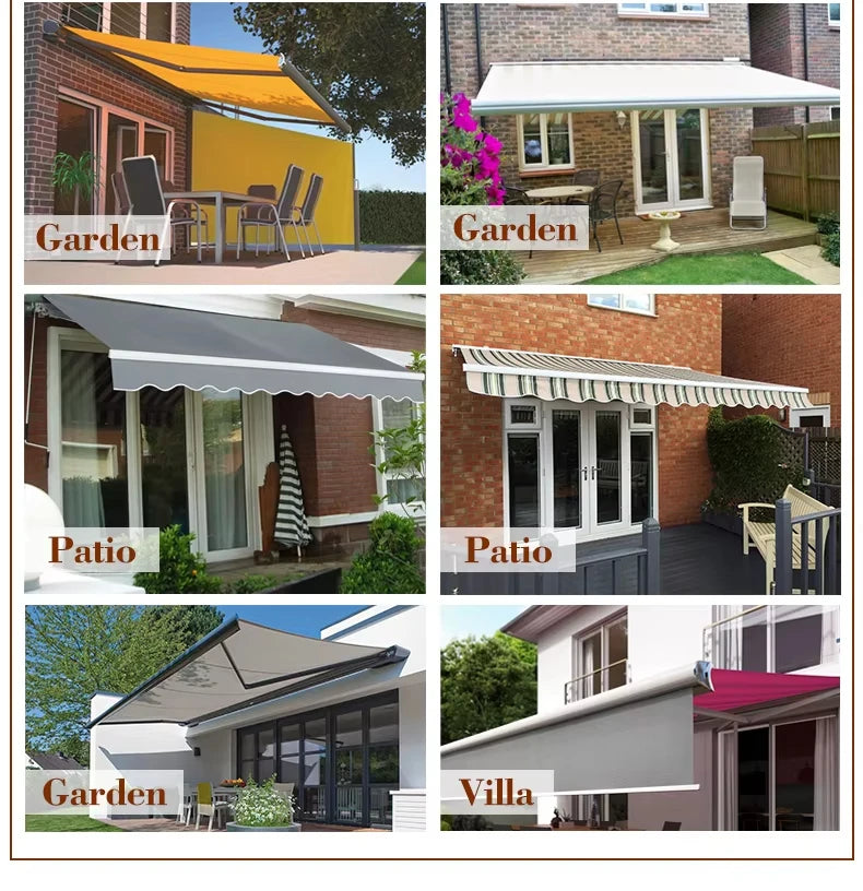 Modern outdoor retractable aluminum patio awning, awning can be customized in style,