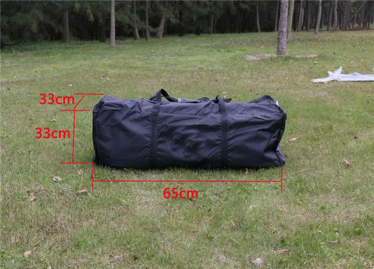 Outdoor Tent 2 Rooms Double Layer Family Camping Party 8-12 Persons Waterproof Windproof Top Rainfly Mesh Windows Portable Bag