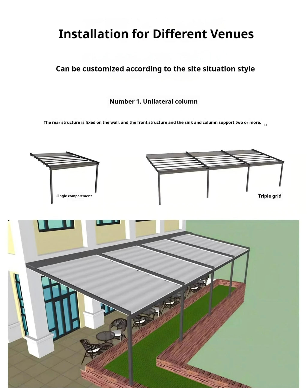 Electric Retractable Awning PVC Folding Canopy Motorized Sunshade Waterproof Patio Roof Cover Aluminum Pergola Outdoor Shelter