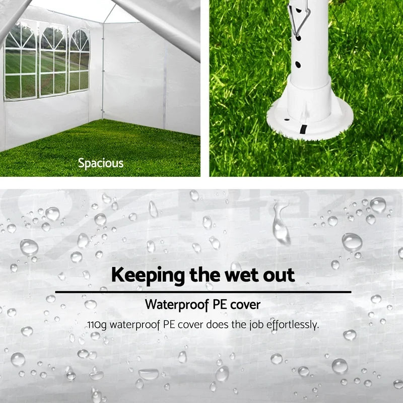 10x20 ft Outdoor Wedding Canopy Tent with 6 Removable Sides Gazebo for Events