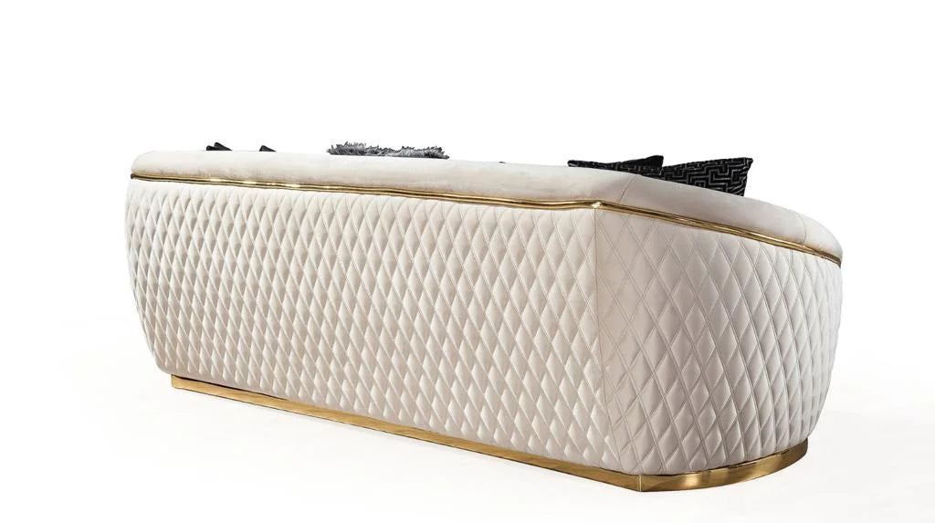 Modern Luxury Loveseat Sofa Set With Gold Stainless Steel Leg Leisure Lounge Sofa for Living Room Hotel Home Furniture